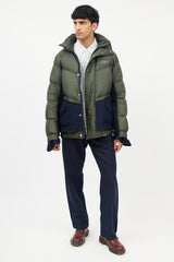 Sacai X Nike Green & Navy Down Puffer
