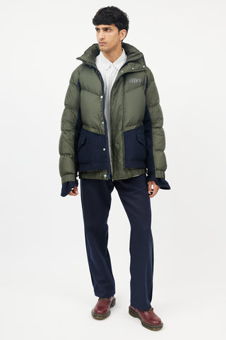 Sacai X Nike Green & Navy Down Puffer