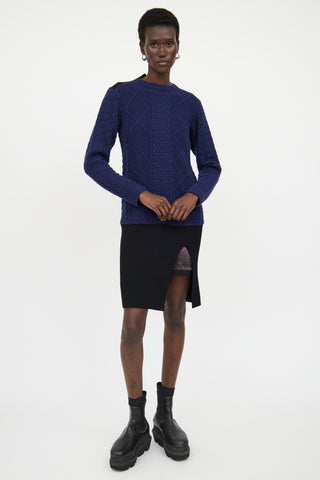 Sacai Luck Blue & Black Knit Panel Dress