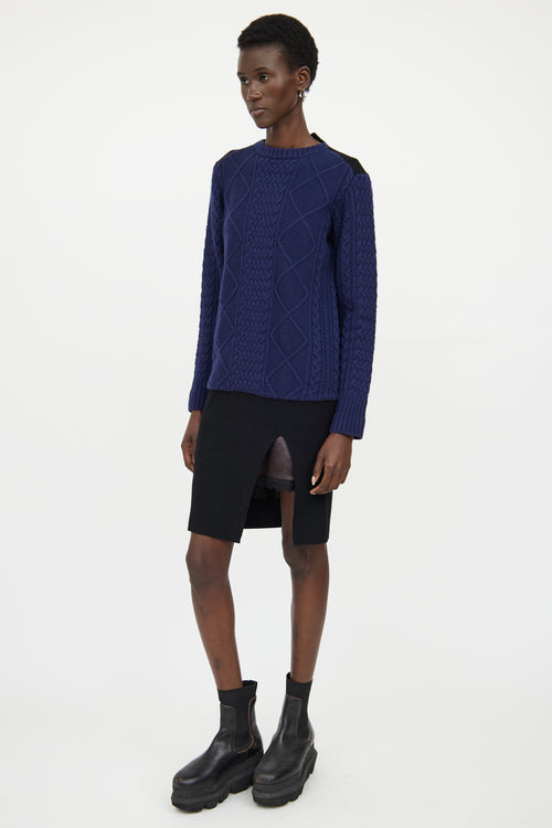 Sacai Luck Blue & Black Knit Panel Dress