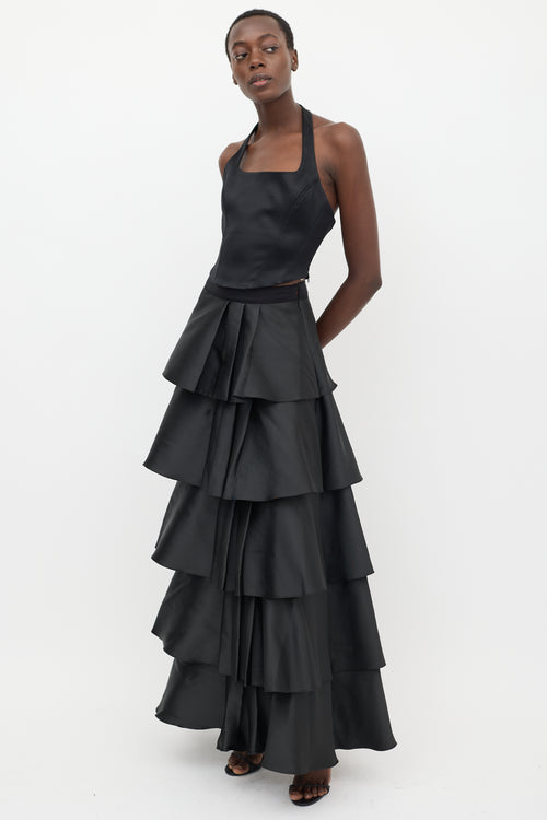 Sachin & Babi Black Ruffled Tiered Skirt