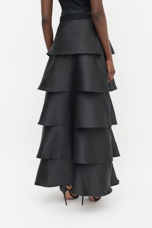 Sachin & Babi Black Ruffled Tiered Skirt