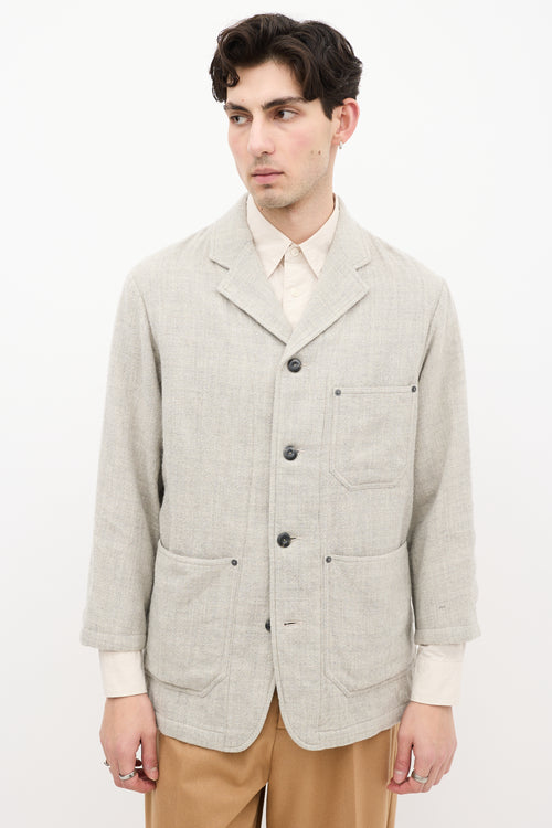 Sage De Cret Beige Wool Tailored Jacket