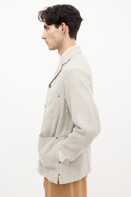 Sage De Cret Beige Wool Tailored Jacket