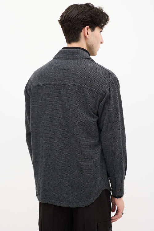 Sage De Cret Grey & Black Houndstooth Shirt