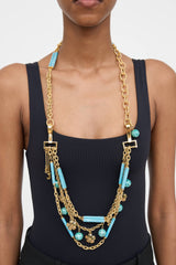 St.John Gold Tone Bead Necklace