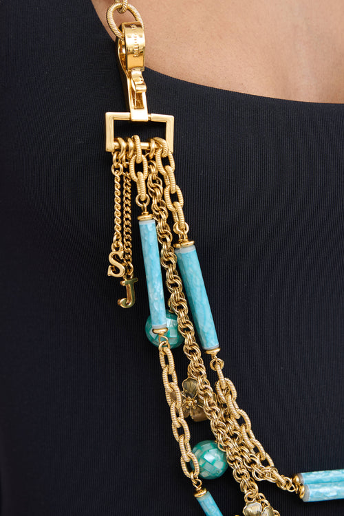 St.John Gold Tone Bead Necklace