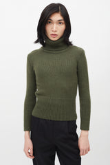 Saint Laurent // 1970s Green Cropped Turtleneck Sweater – VSP