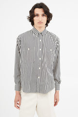 Saint Laurent 1980s Black & White Stripe Shirt