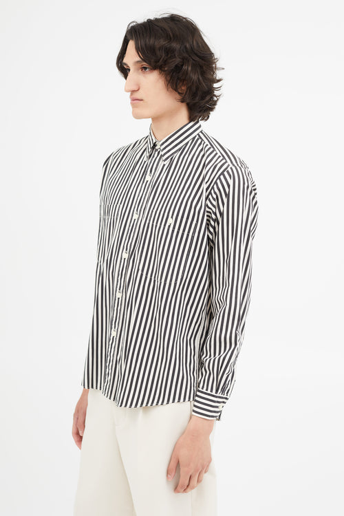 Saint Laurent 1980s Black & White Stripe Shirt