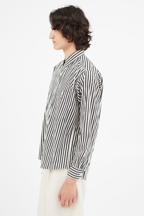 Saint Laurent 1980s Black & White Stripe Shirt