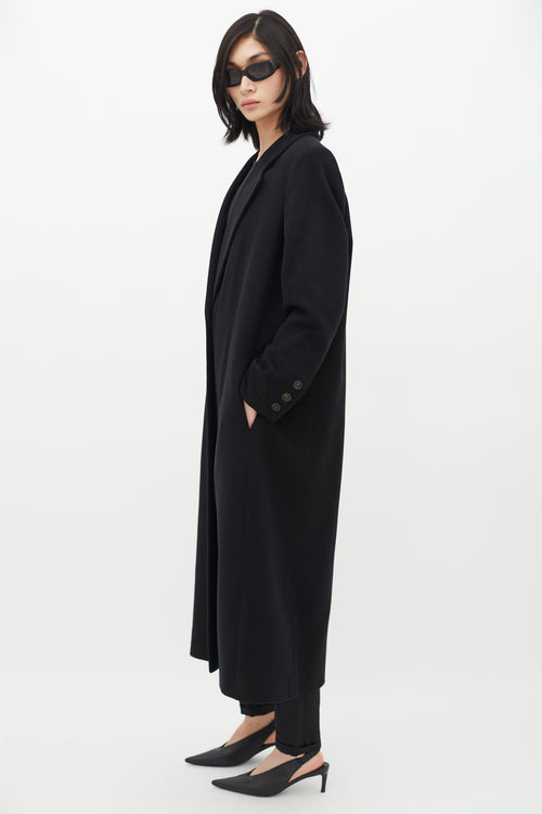 Saint Laurent 1990s Black Wool Long Coat