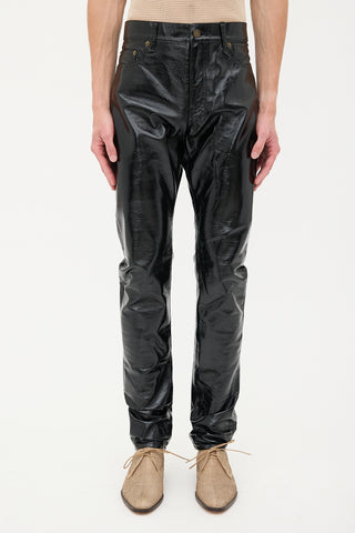 Saint Laurent 2013 Faux Patent Slim Leg Pant