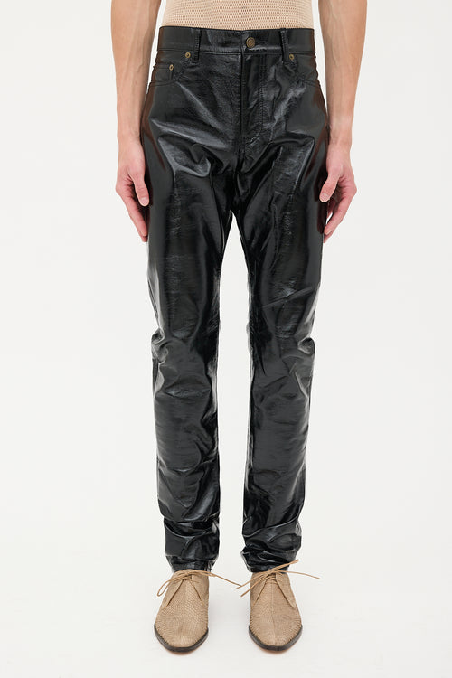 Saint Laurent 2013 Faux Patent Slim Leg Pant