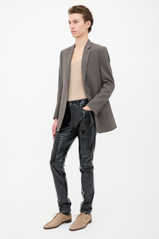 Saint Laurent 2013 Faux Patent Slim Leg Pant
