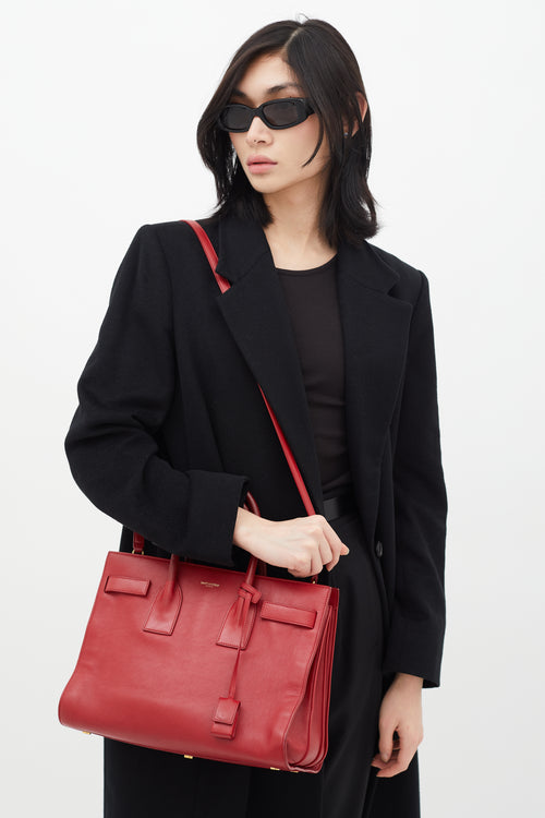 Saint Laurent 2020 Red Leather Small Sac Du Jour Bag