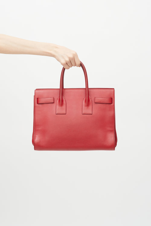 Saint Laurent 2015 Red Leather Small Sac Du Jour Bag