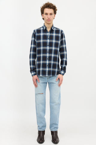 Saint Laurent 2014 Plaid Flannel Shirt