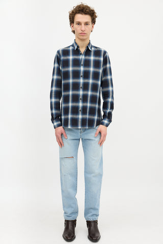 Saint Laurent 2014 Plaid Flannel Shirt