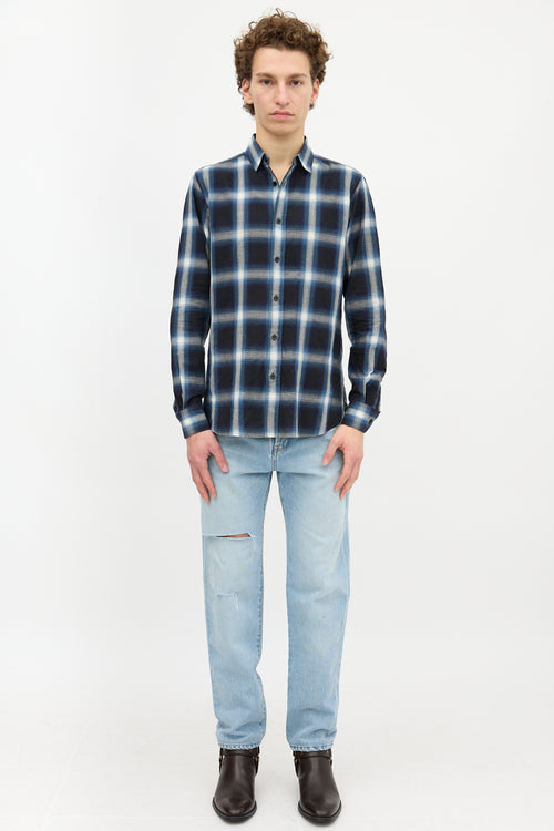 Saint Laurent 2014 Plaid Flannel Shirt