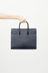 Saint Laurent 2018 Navy Embossed Leather Small Sac Du Jour Bag