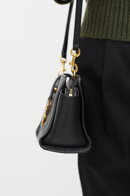 Saint Laurent 2021 Black Leather Toy Cabas Crossbody Bag