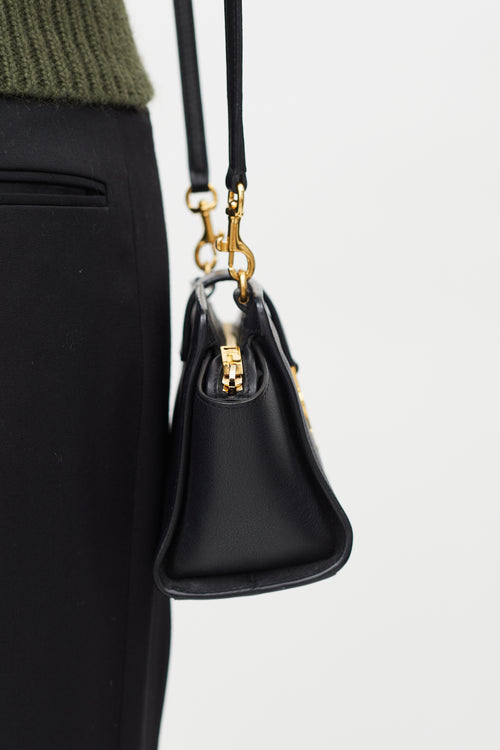 Saint Laurent 2022 Black Leather Toy Cabas Crossbody Bag