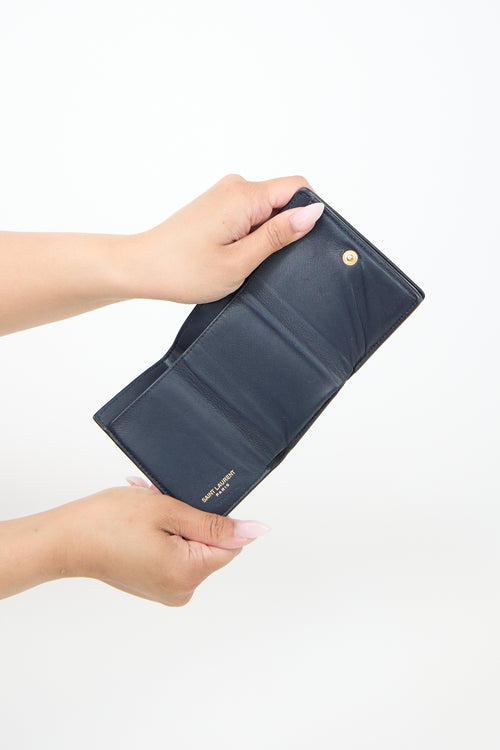 Saint Laurent 2017 Leather Mini Trifold Wallet
