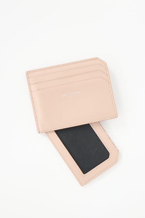 Saint Laurent 2017 Leather Swivel Window Card Holder