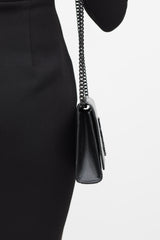 Saint Laurent 2018 Black Embossed Leather Small Kate Bag
