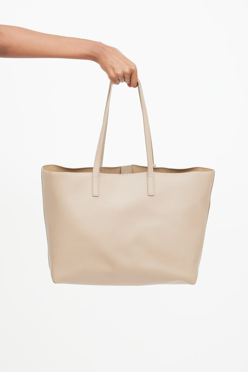 Saint Laurent 2019 Beige Leather Shopping Tote Bag