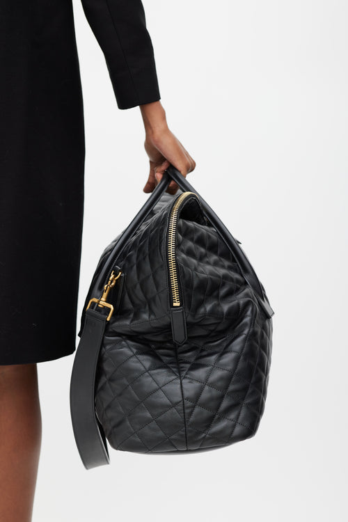 Saint Laurent 2023 Black Leather ES Giant Travel Bag