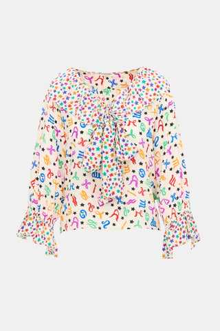 Saint Laurent 80s Silk Zodiac Blouse