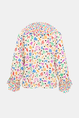 Saint Laurent 80s Silk Zodiac Blouse