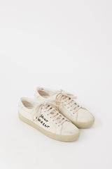 Saint Laurent Beige & Black Court Classic Distressed Sneaker