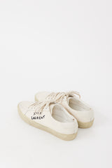 Saint Laurent Beige & Black Court Classic Distressed Sneaker