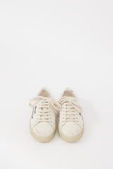 Saint Laurent Beige & Black Court Classic Distressed Sneaker