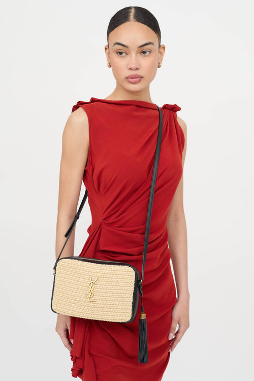 Saint Laurent Raffia Lou Camera Bag
