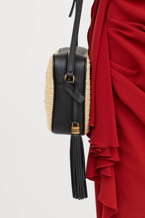 Saint Laurent Raffia Lou Camera Bag