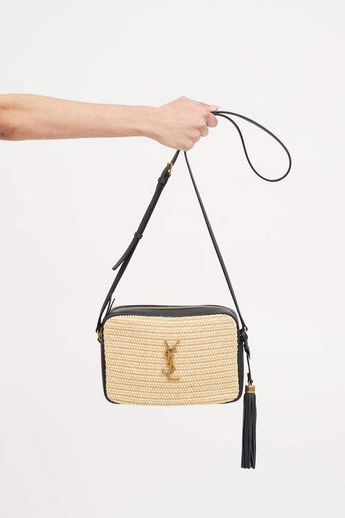 Saint Laurent Raffia Lou Camera Bag