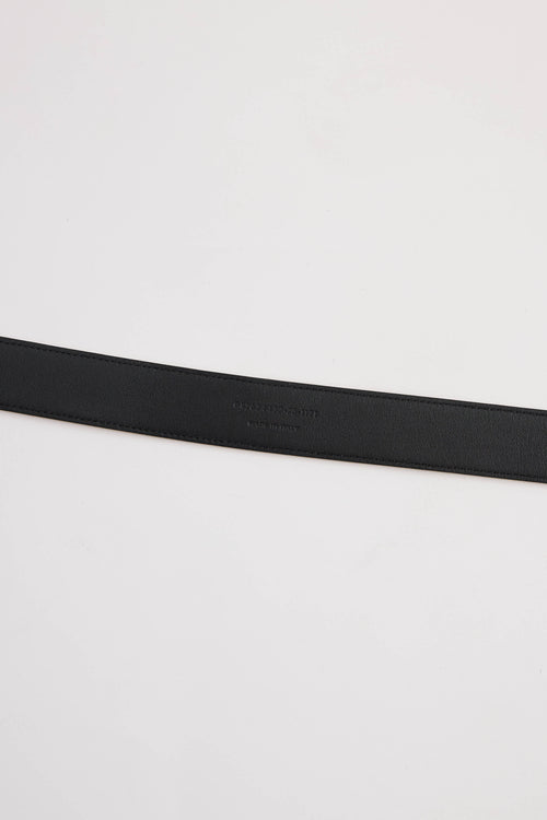 Saint Laurent Leather Cassandre YSL Narrow Belt