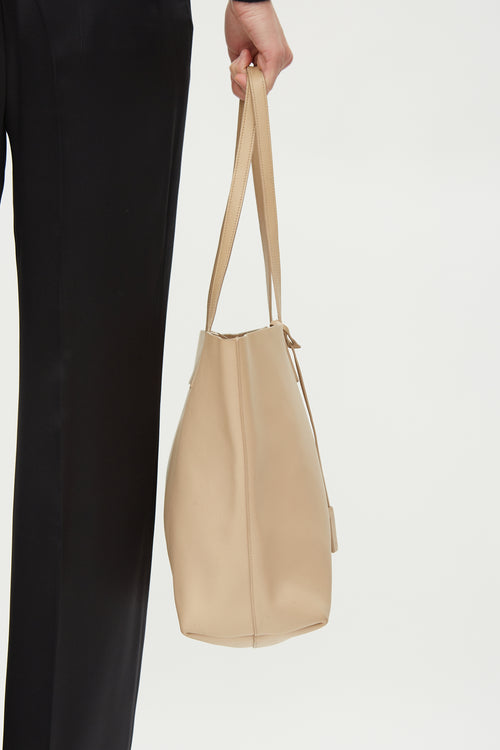Saint Laurent Beige Leather Shopping Tote