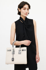 Saint Laurent Beige & Multicolour Print Sac De Jour Shoulder Bag