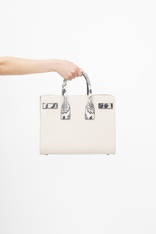 Saint Laurent Beige & Multicolour Print Sac De Jour Shoulder Bag