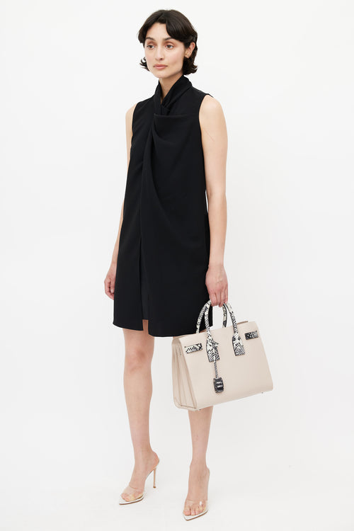 Saint Laurent Beige & Multicolour Print Sac De Jour Shoulder Bag