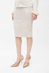 Saint Laurent FW 2004 Beige Quilted Fur Co-Ord Set