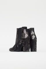 Saint Laurent Black & Silver Camo Chelsea Boot