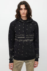Saint Laurent Black & Beige Paisley Hoodie
