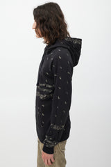 Saint Laurent Black & Beige Paisley Hoodie