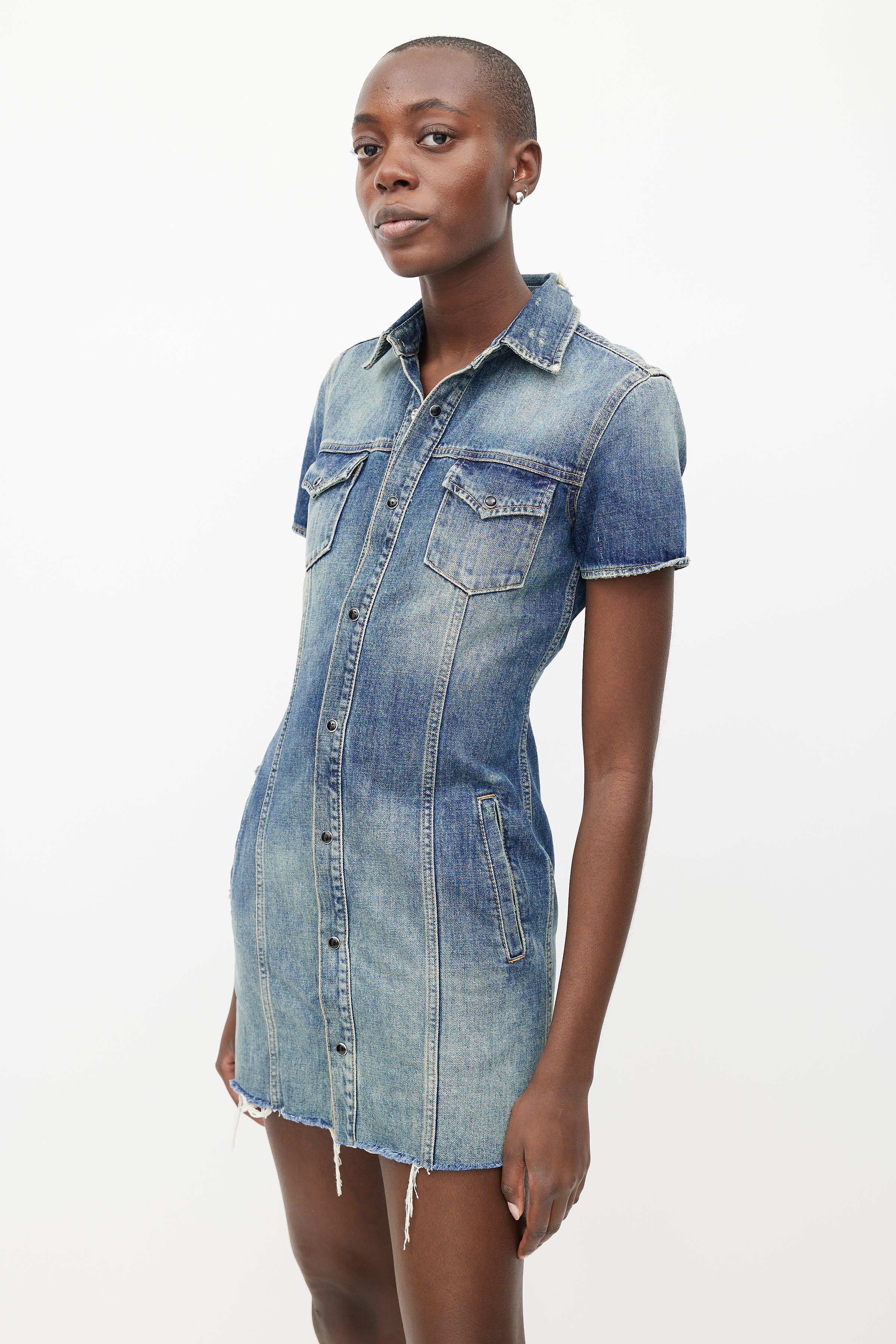 stonewash denim dress Mary Vintage Stonewashed Denim Shirt Dress by Frank & Eileen